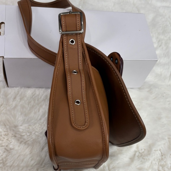 COACH Butterfly Embellished Brown Leather Crossbody Bag - Picture 5 of 17